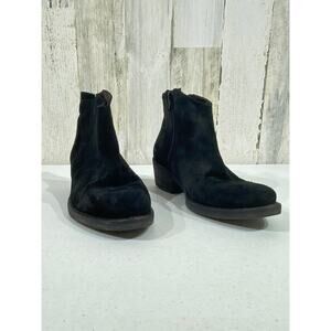 Marroqui Sanchez Womens‎ Suede Side Zip Bootie Ankle Boots Black Size 6.5 Spain